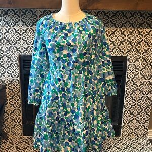 J. Crew Floral Blue and Green Dress